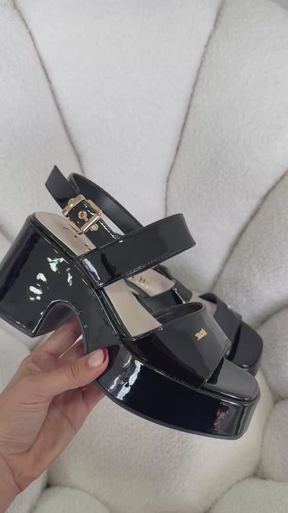 Sandalias Negro Charol Plataforma 14914 Ejecutivo de mujer Zoé Brand Costa Rica