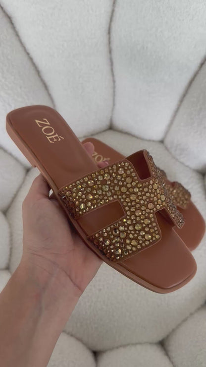 Sandalias Tan Brillos 14954 Flats Casual de mujer Zoé Brand Costa Rica