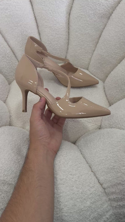 Tacones Nude Charol 15010 Stiletos Slingback Ejecutivo Zoé Brand Costa Rica
