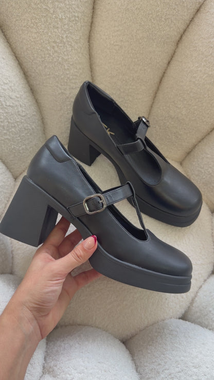 Tacones Negro Plataforma 14512 Mary Jane Hebilla Ejecutivo de mujer Zoé Brand Costa Rica