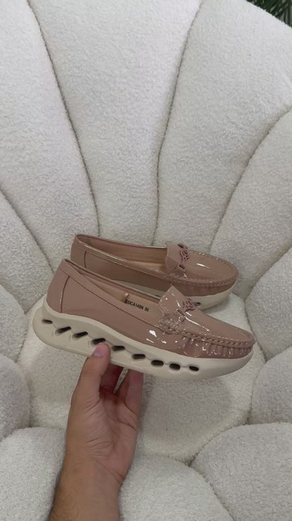 Mocasines Nude Charol Plataforma 14982 Slip On Casual Zoé Brand Costa Rica