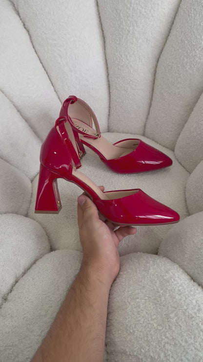 Tacones Rojo Charol 15018 Hebilla Ejecutivo Zoé Brand Costa Rica