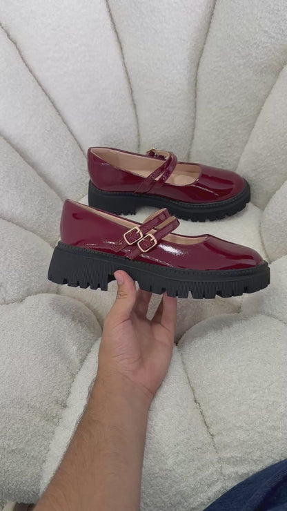 Mocasines Burdeos Charol Plataforma 15026 Doble Correa Mary Jane Ejecutivo Zoé Brand Costa Rica