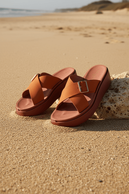 Sandalias Marrón 14089 Doble Correa Casual de mujer Zoé Brand Costa Rica