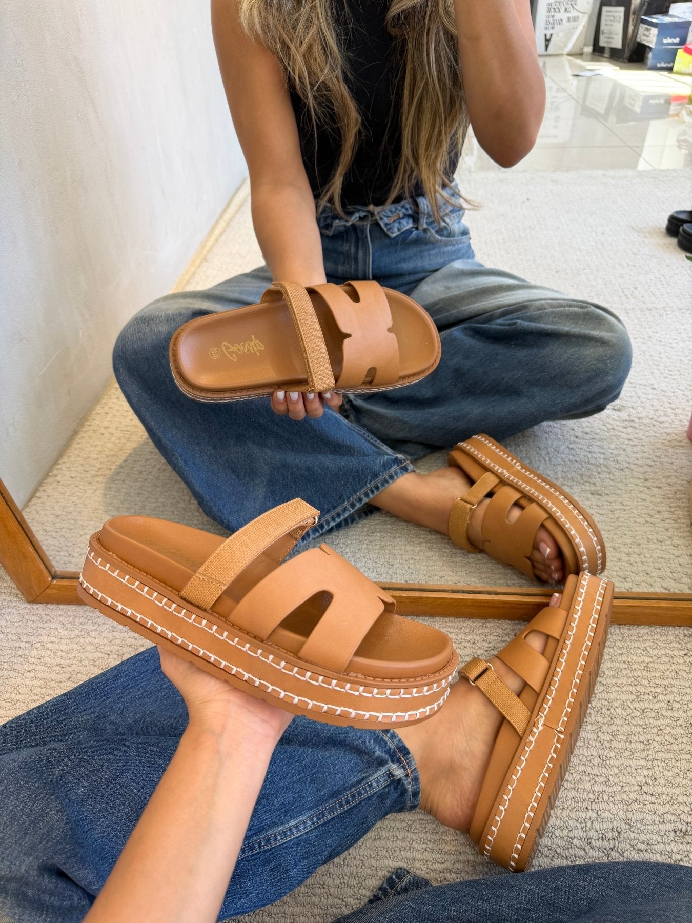 Sandalias Camel Plataforma 14345 Mujer | Zoé Costa Rica – ZOÉ BRAND
