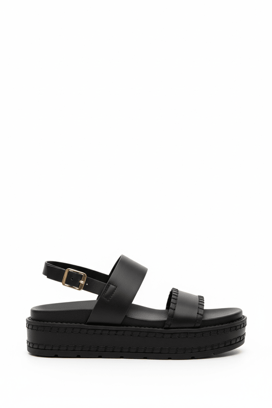 Sandalias Negro Plataforma 14350 Doble Correa con Hebilla Slingback Casual Zoé Brand Costa Rica