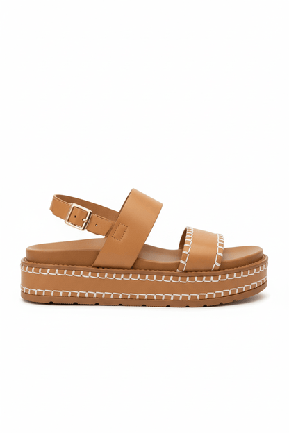 Sandalias Camel Plataforma 14351 Doble Correa con Hebilla Slingback Casual Zoé Brand Costa Rica