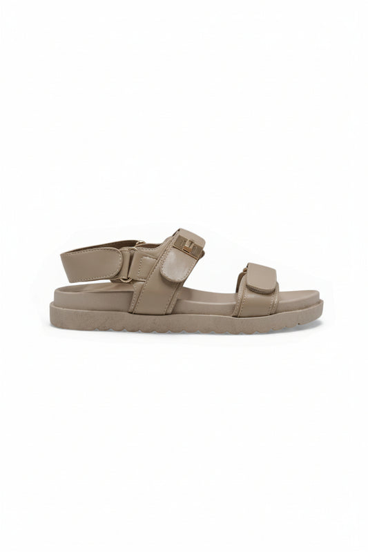 Sandalias Beige 14416 Triple Correa con Hebillas Velcro Casual Zoé Brand Costa Rica