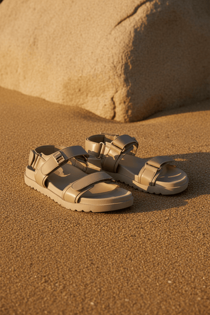 Sandalias Beige 14416 Triple Correa con Hebillas Velcro Casual Zoé Brand Costa Rica