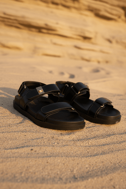 Sandalias Negro 14417 Triple Correa con Hebillas Velcro Casual Zoé Brand Costa Rica