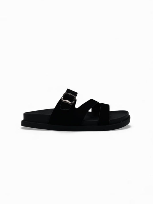 Sandalias Negro 14472 Triple Correa Hebilla Slip On Casual Zoé Brand Costa Rica
