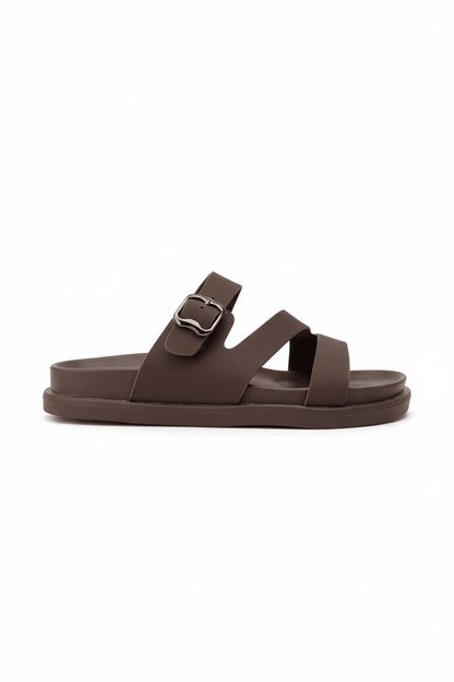 Sandalias Café 14473 Triple Correa Hebilla Slip On Casual Zoé Brand Costa Rica