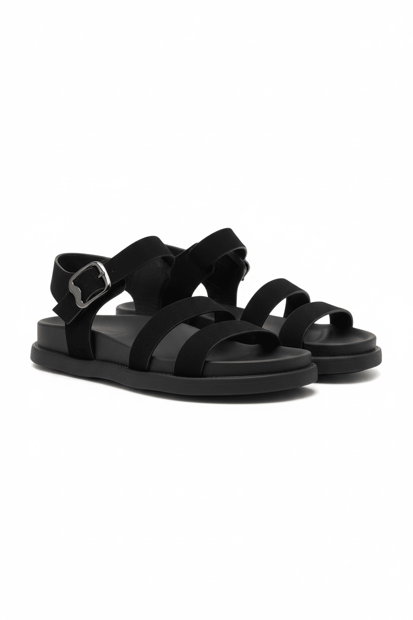 Sandalias Negro 14476 Triple Correa Hebilla Slingback Casual Zoé Brand Costa Rica