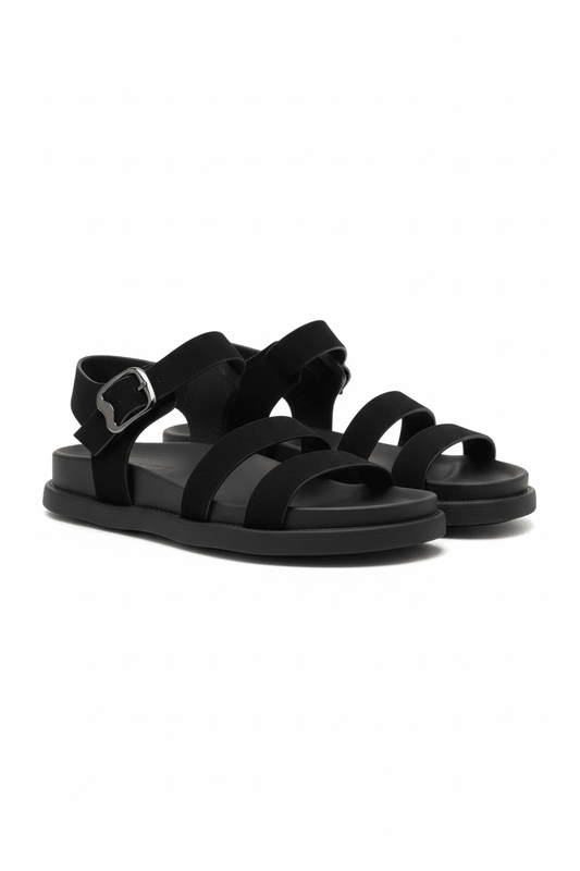 Sandalias Negro 14476 Triple Correa Hebilla Slingback Casual Zoé Brand Costa Rica