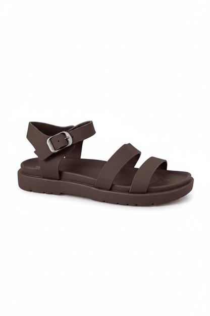 Sandalias Café 14477 Triple Correa Hebilla Slingback Casual Zoé Brand Costa Rica