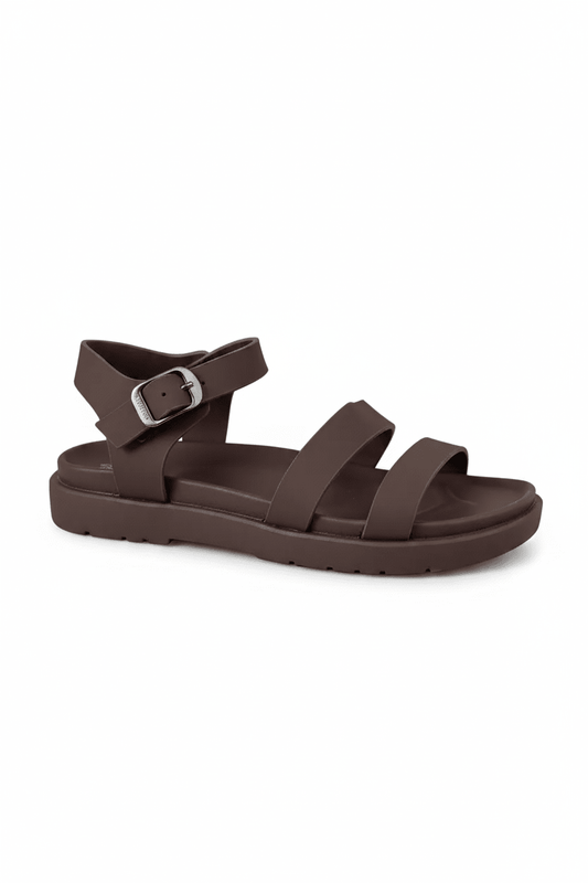 Sandalias Café 14477 Triple Correa Hebilla Slingback Casual Zoé Brand Costa Rica