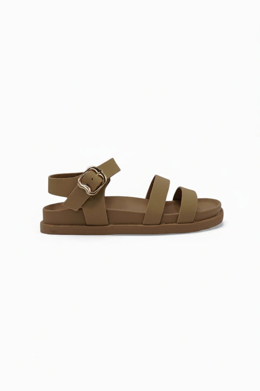 Sandalias Beige 14479 Triple Correa Hebilla Slingback Casual de mujer Zoé Brand Costa Rica