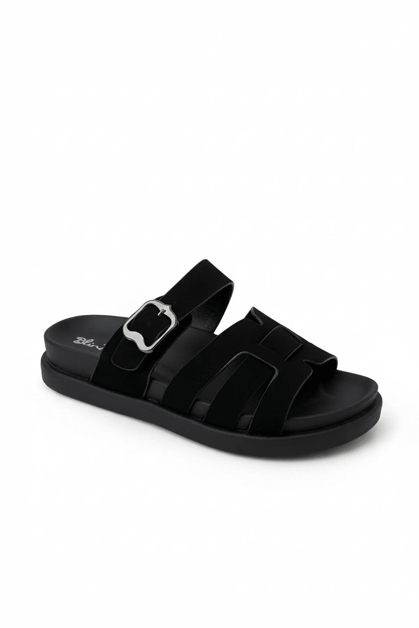 Sandalias Negro 14480 Correa Ajustable Hebilla Slip On Casual de mujer Zoé Brand Costa Rica