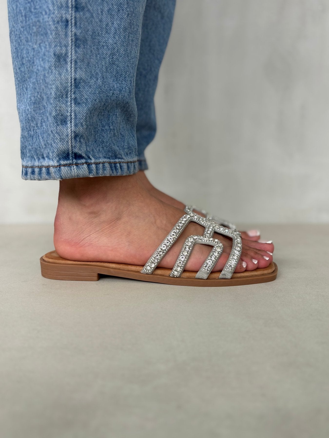 Sandalias Plata Brillos 14498 Slip On Casual de mujer Zoé Brand Costa Rica
