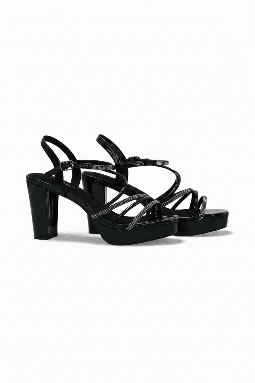 Sandalias Negro Brillos Plataforma 14551 Hebilla Slingback Casual de mujer Zoé Brand Costa Rica