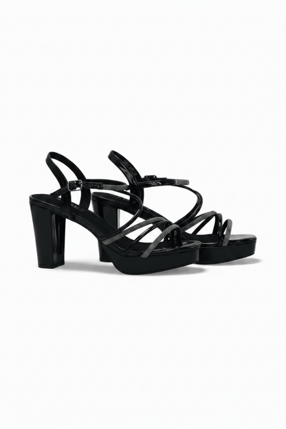 Sandalias Negro Brillos Plataforma 14551 Hebilla Slingback Casual de mujer Zoé Brand Costa Rica