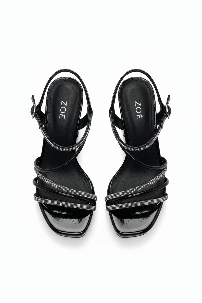 Sandalias Negro Brillos Plataforma 14551 Hebilla Slingback Casual de mujer Zoé Brand Costa Rica