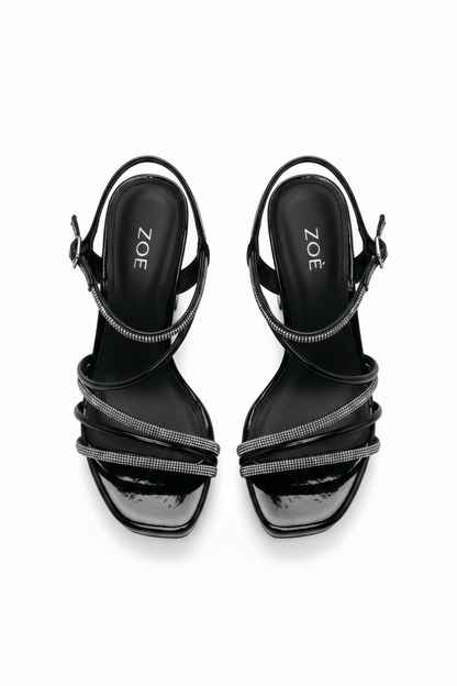 Sandalias Negro Brillos Plataforma 14551 Hebilla Slingback Casual de mujer Zoé Brand Costa Rica