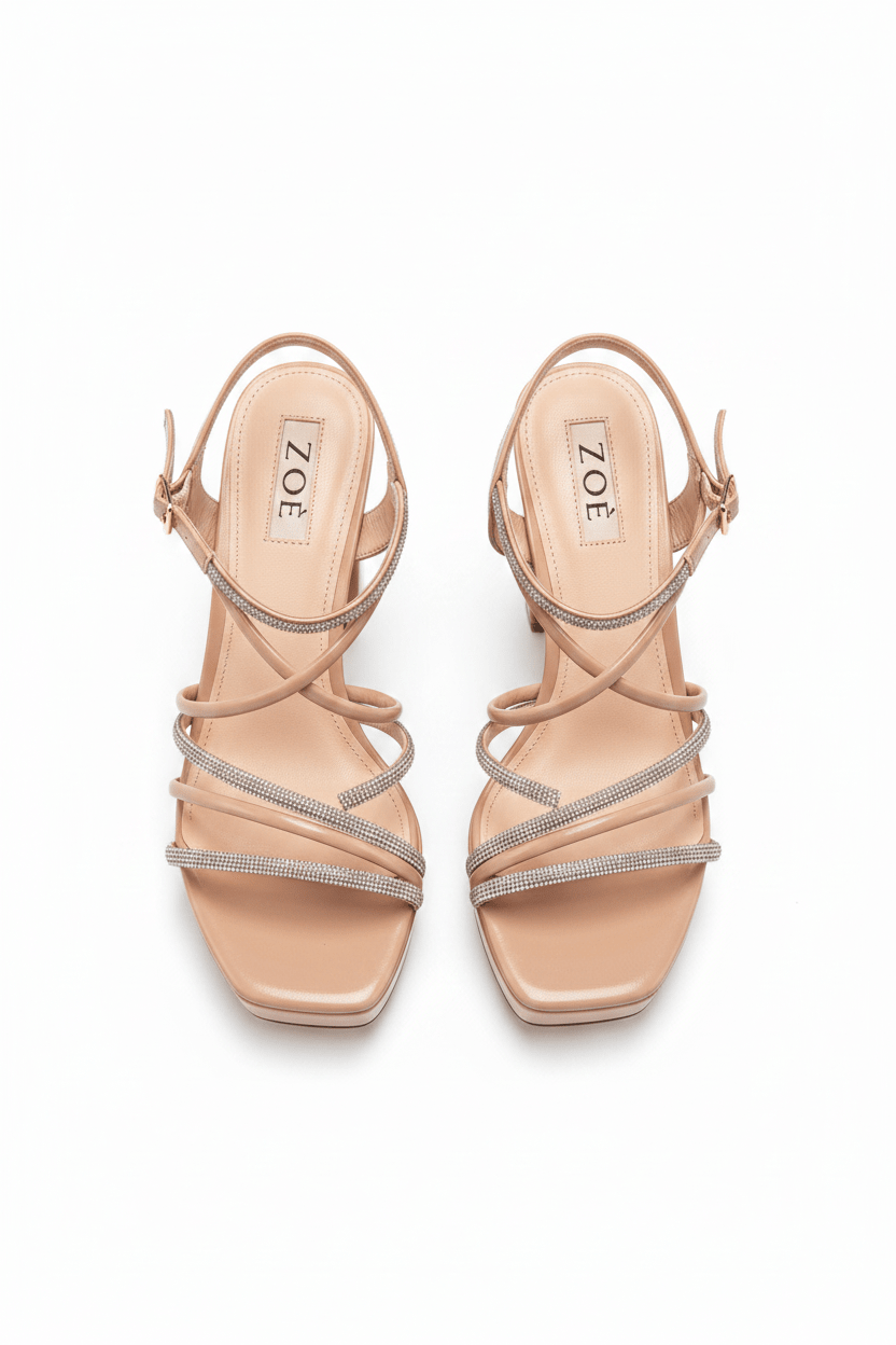 Sandalias Nude Brillos Plataforma 14552 Hebilla Slingback Casual de mujer Zoé Brand Costa Rica