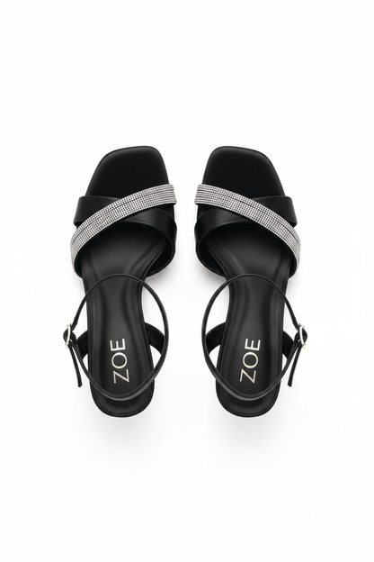 Sandalias Negro Brillos 14555 Hebilla Casual de mujer Zoé Brand Costa Rica