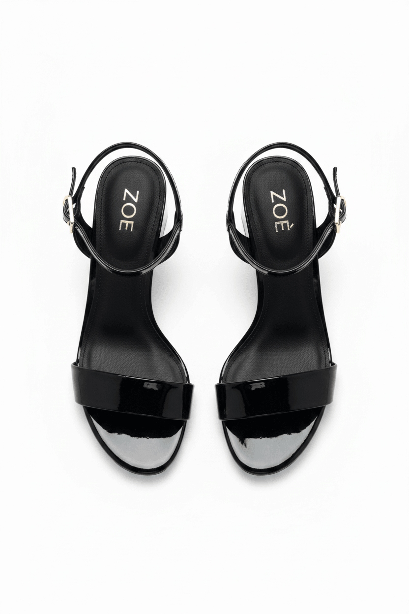 Sandalias Negro Charol 14557 Hebilla Casual de mujer Zoé Brand Costa Rica