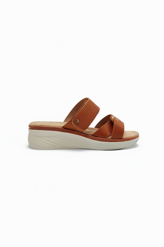 Sandalias Camel Cuña 14671 Doble Correa Slip On Casual de mujer Zoé Brand Costa Rica