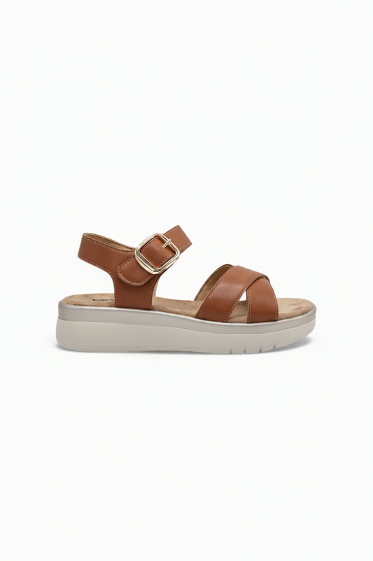 Sandalias Camel Plataforma 14679 Doble Correa Hebilla Casual de mujer Zoé Brand Costa Rica