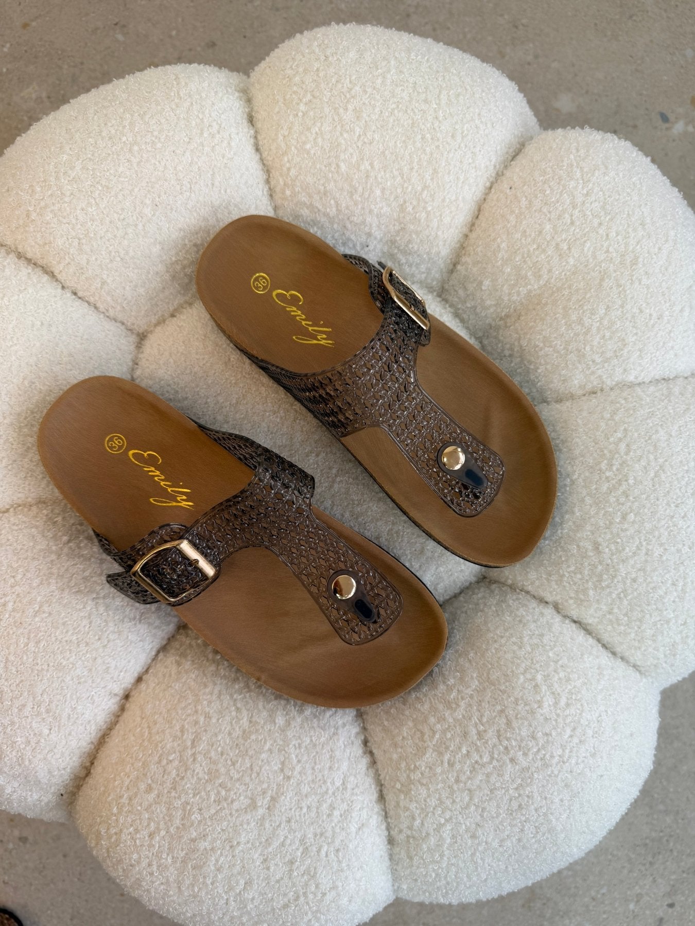 Sandalias Negro Animal Print 14790 Hebilla de mujer Zoé Brand Costa Rica