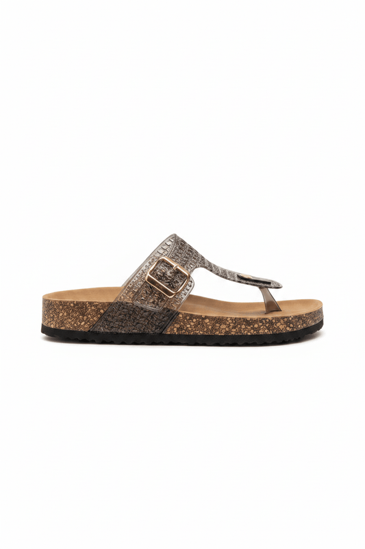 Sandalias Negro Animal Print 14790 Hebilla de mujer Zoé Brand Costa Rica