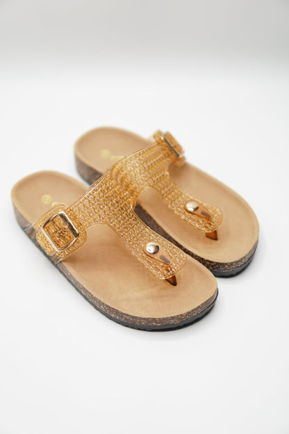 Sandalias Tan Animal Print 14791 Hebilla de mujer Zoé Brand Costa Rica
