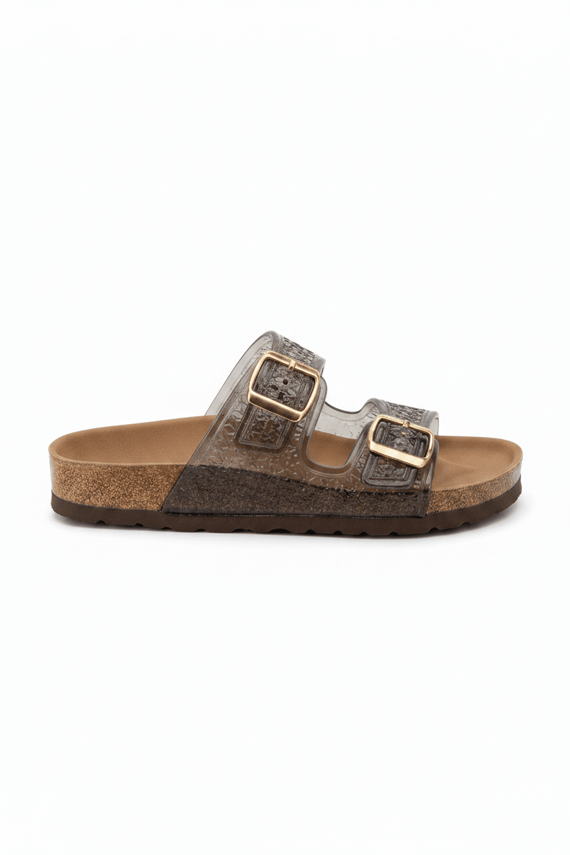 Sandalias Negro Animal Print 14793 Doble Correa Hebillas de mujer Zoé Brand Costa Rica