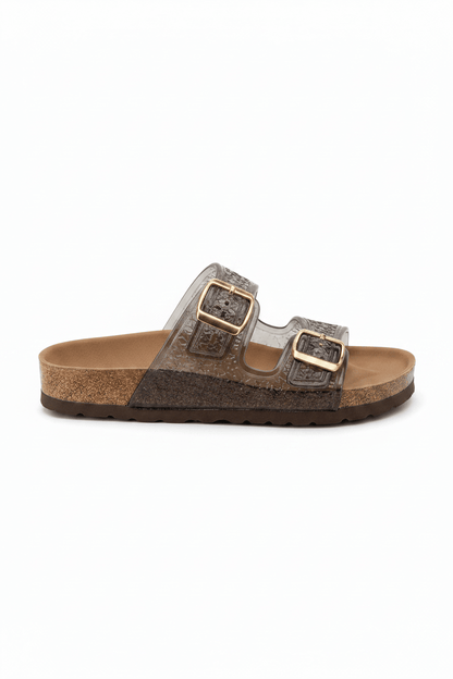 Sandalias Negro Animal Print 14793 Doble Correa Hebillas de mujer Zoé Brand Costa Rica