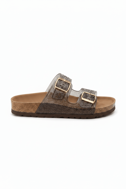 Sandalias Negro Animal Print 14793 Doble Correa Hebillas de mujer Zoé Brand Costa Rica