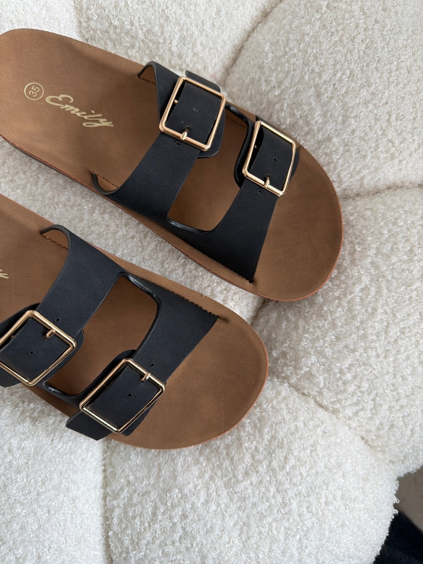 Sandalias Negro Plataforma Flat 14799 Doble Correa Hebillas Casual de mujer Zoé Brand Costa Rica