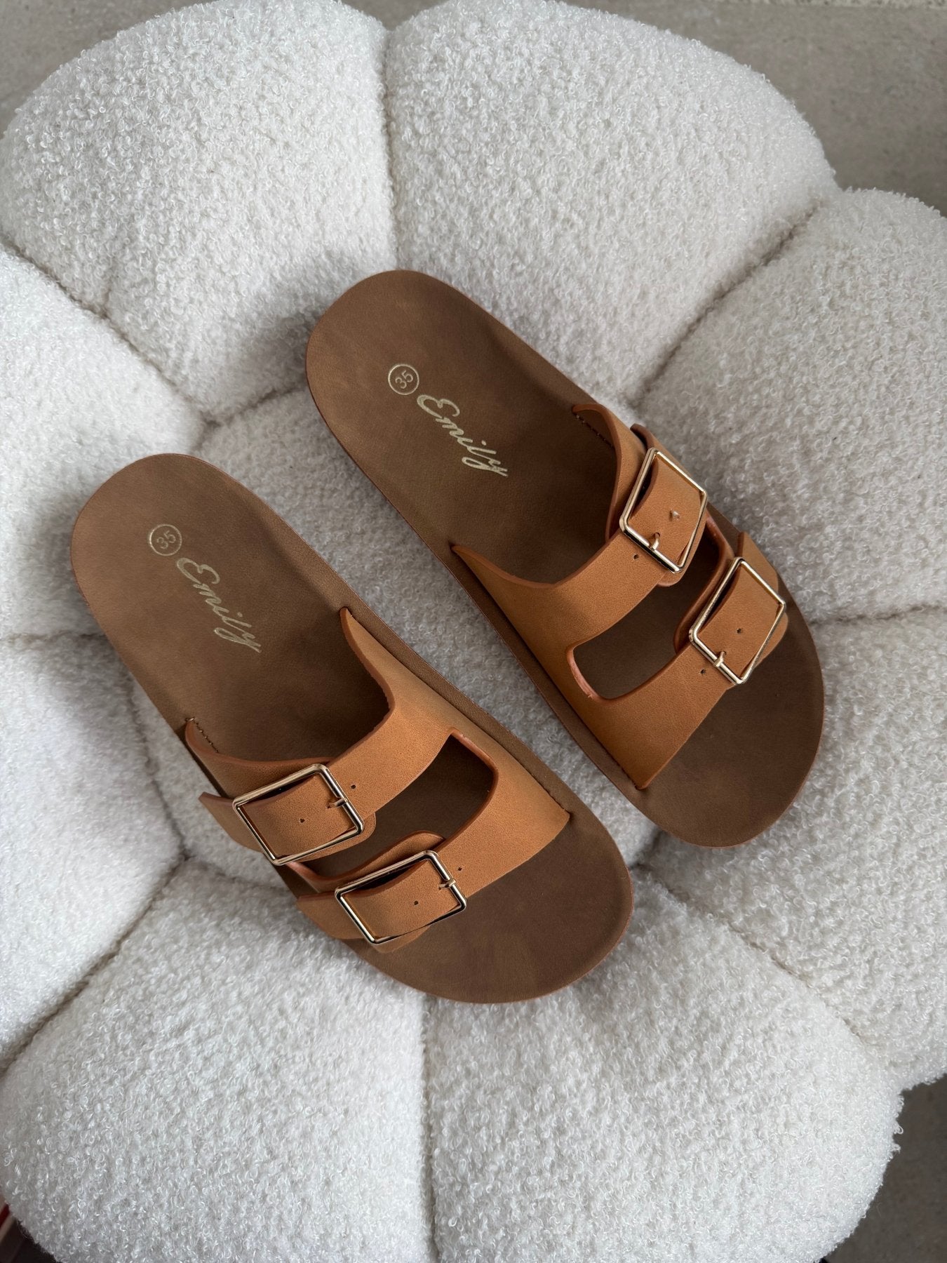 Sandalias Tan Plataforma Flat 14801 Doble Correa Hebillas Casual de mujer Zoé Brand Costa Rica