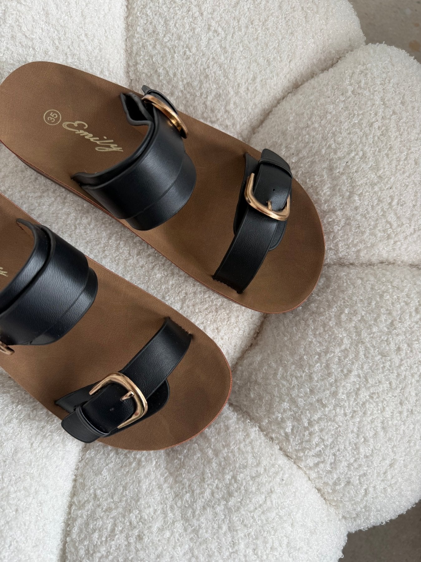 Sandalias Negro Plataforma Flat 14805 Doble Correa Hebillas Casual de mujer Zoé Brand Costa Rica