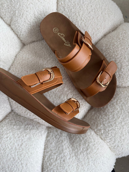 Sandalias Tan Plataforma Flat 14807 Doble Correa Hebillas Casual de mujer Zoé Brand Costa Rica
