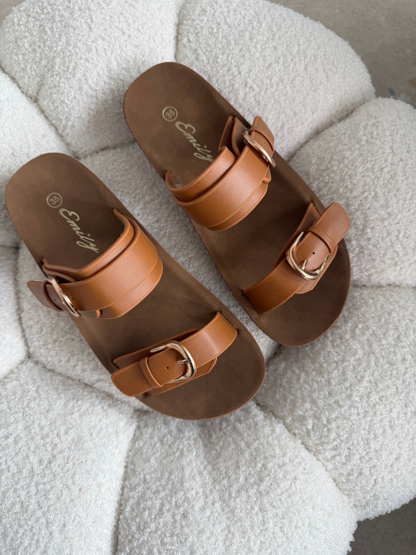 Sandalias Tan Plataforma Flat 14807 Doble Correa Hebillas Casual de mujer Zoé Brand Costa Rica