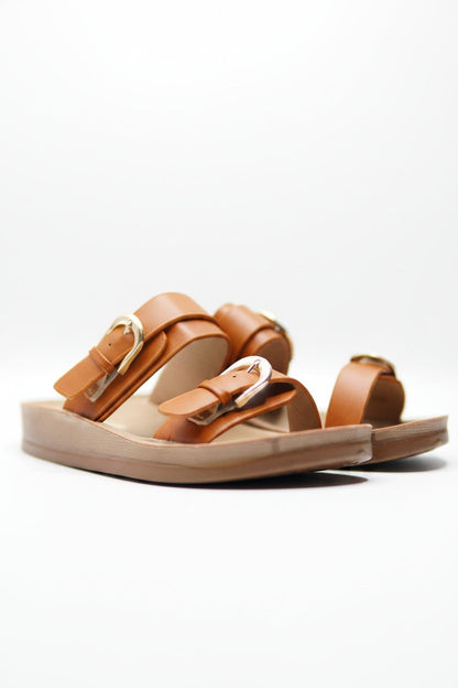 Sandalias Tan Plataforma Flat 14807 Doble Correa Hebillas Casual de mujer Zoé Brand Costa Rica