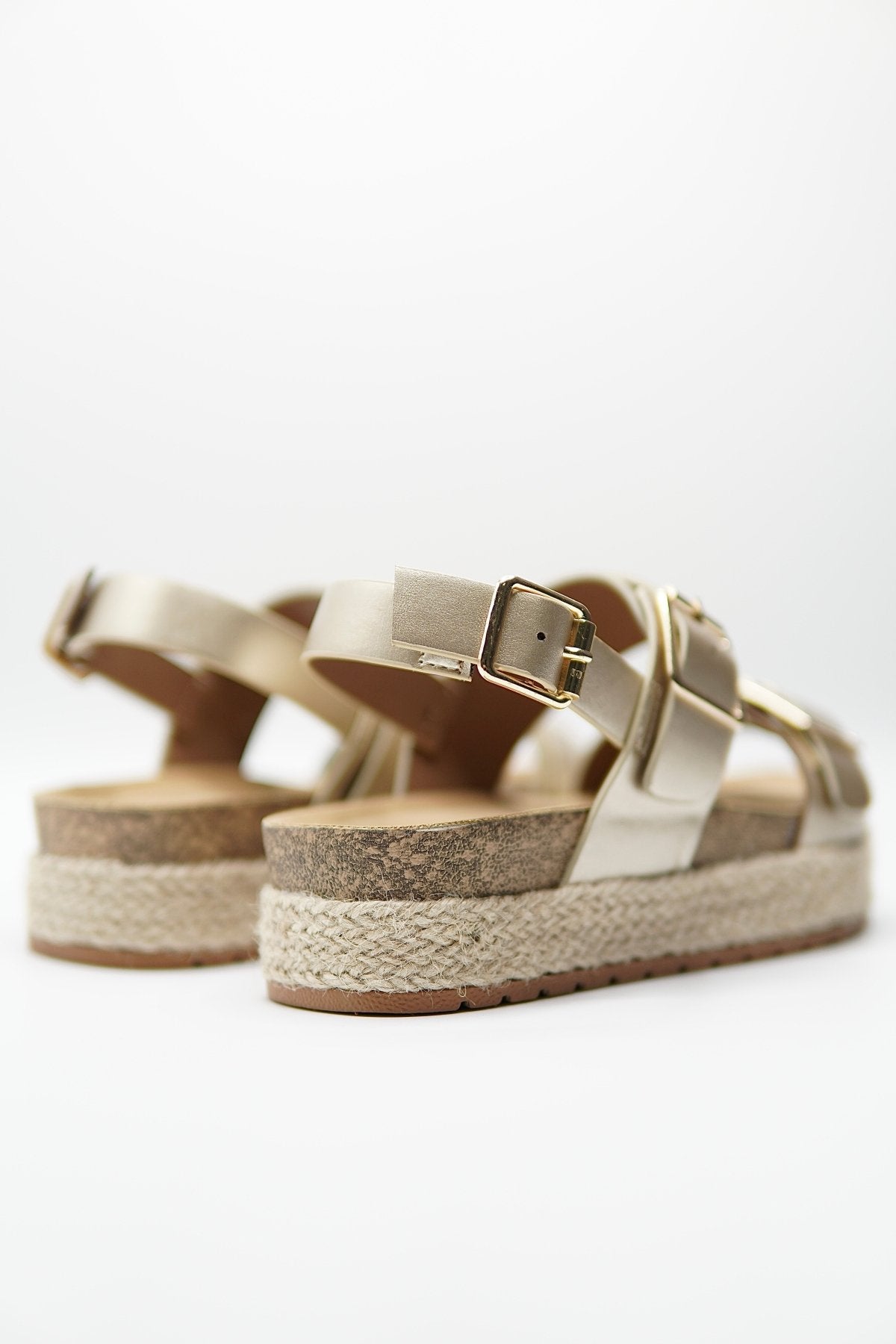 Sandalias Dorado Yute Plataforma 14809 Doble Correa Hebillas Casual de mujer Zoé Brand Costa Rica
