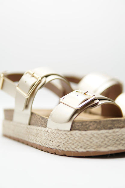 Sandalias Dorado Yute Plataforma 14809 Doble Correa Hebillas Casual de mujer Zoé Brand Costa Rica