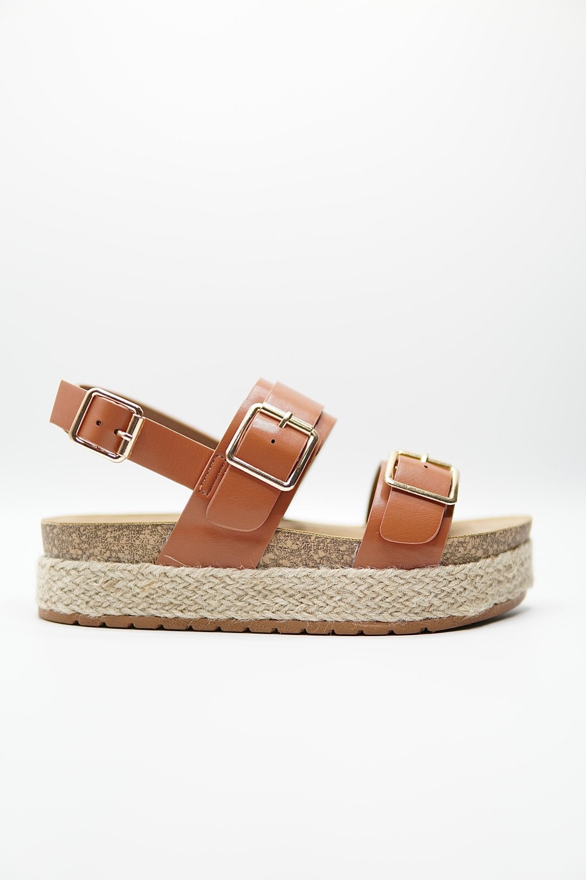 Sandalias Tan Yute Plataforma 14810 Doble Correa Hebillas Casual de mujer Zoé Brand Costa Rica