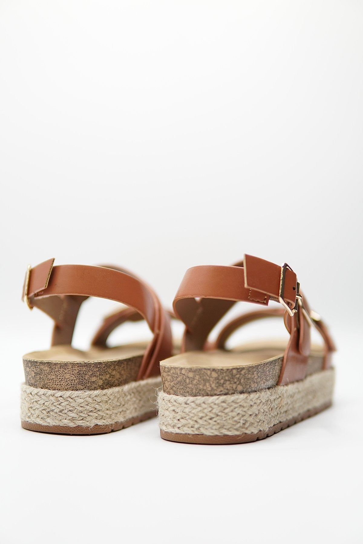 Sandalias Tan Yute Plataforma 14810 Doble Correa Hebillas Casual de mujer Zoé Brand Costa Rica