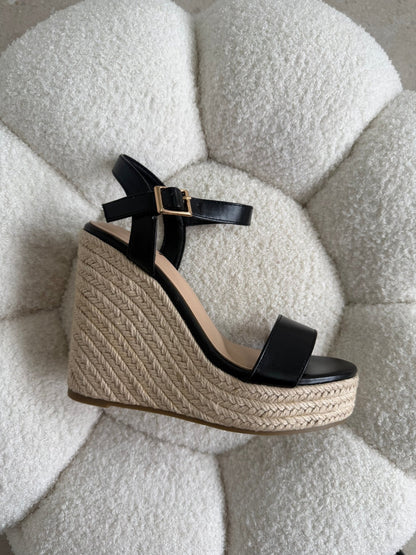 Tacones Negro Yute Cuña 14811 Hebilla de mujer Zoé Brand Costa Rica
