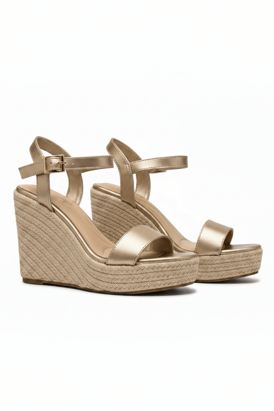 Tacones Dorado Yute Cuña 14812 Hebilla de mujer Zoé Brand Costa Rica